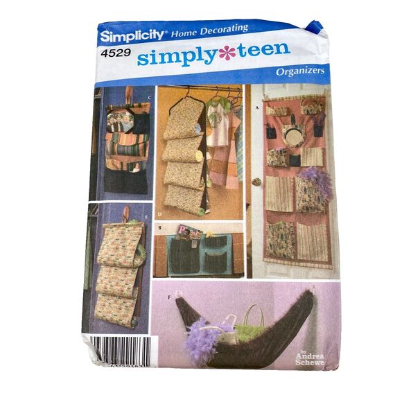 Simplicity 4529 Home Decorating Simply Teen Organizers Sewing Patterns UNCUT FF - Picture 1 of 9